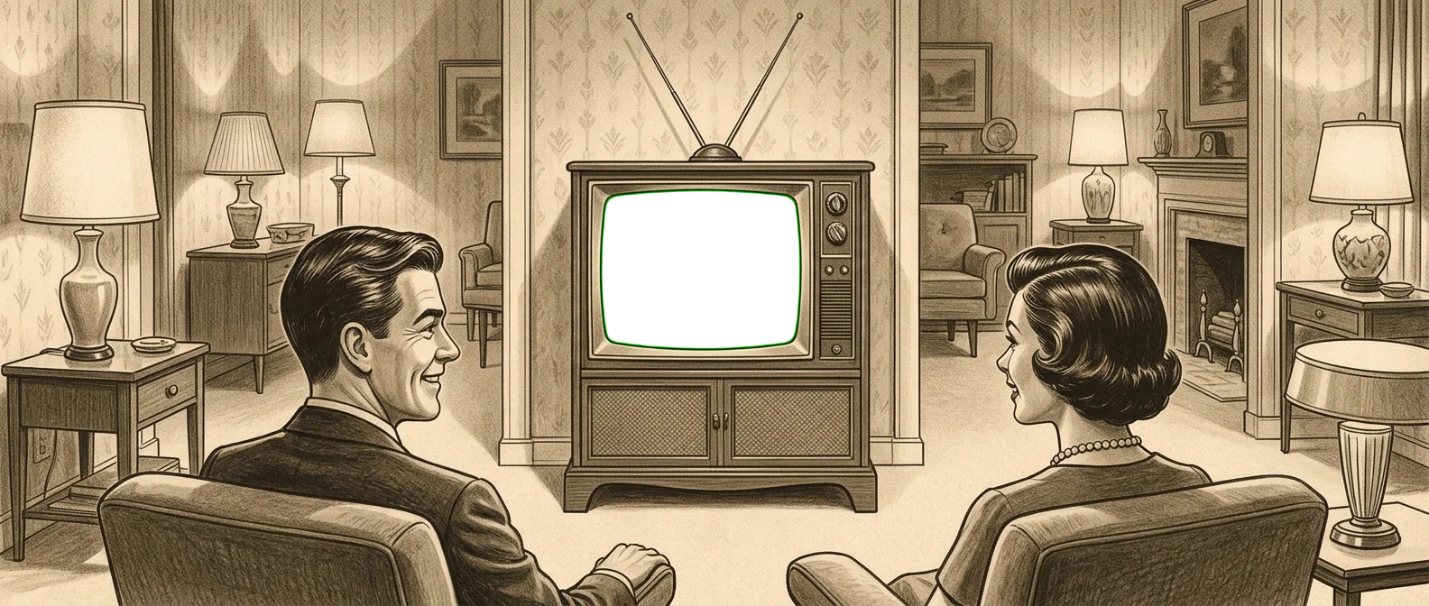 Jim and Margaret watching TV