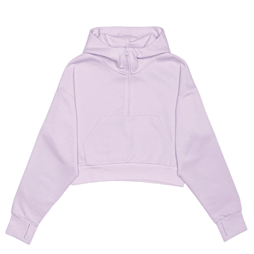 Cropped Drop Shoulder 1/2 Zip